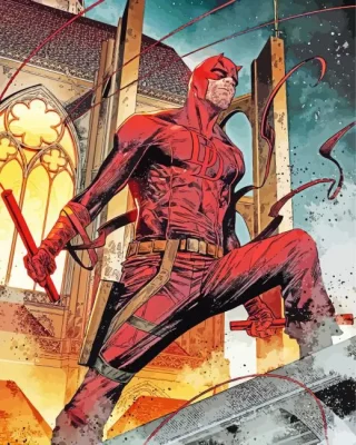 Superhero Daredevil Paint by Number