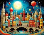 Whimsical Buildings Paint by Number