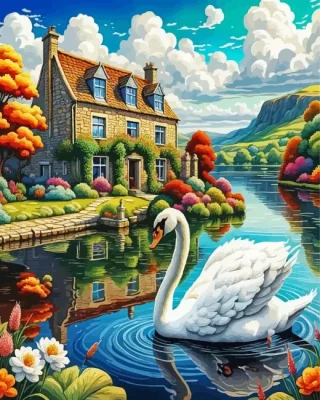 White Swan Paint by Number