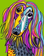 Colorful Afghan Hound Paint By Number
