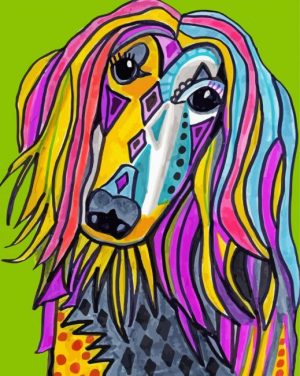 Colorful Afghan Hound Paint By Number