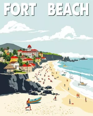Fort Beach Poster Paint By Number