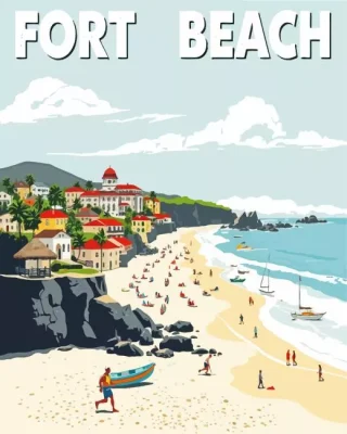 Fort Beach Poster Paint By Number