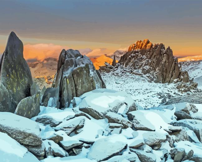 Glyder Fawr Snowdon Wales Paint By Number