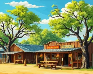 Luckenbach Texas Art Paint By Numbers