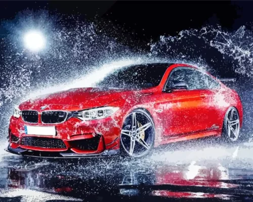 Cool Red Car Paint By Number