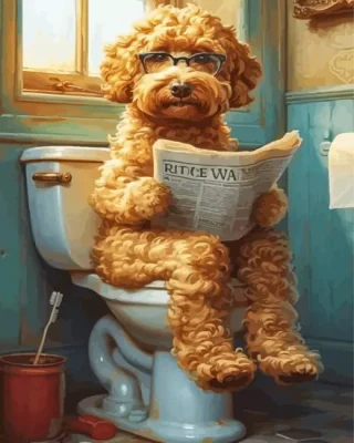 Dog Reading News Paint By Numbers