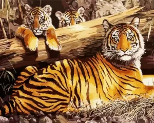 Family Of Tigers Paint By Number