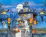 Halloween Haunted House Paint By Number