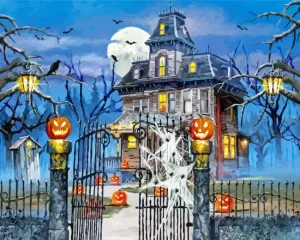 Halloween Haunted House Paint By Number