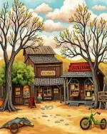 Luckenbach Texas Art Paint By Numbers