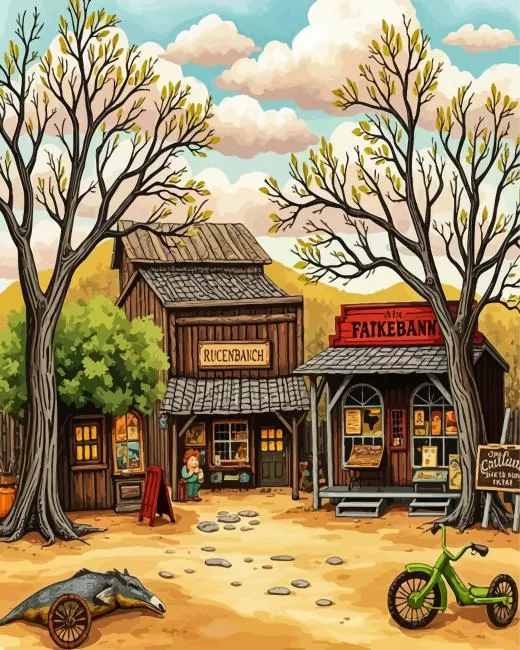 Luckenbach Texas Art Paint By Numbers