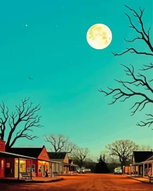 Luckenbach Texas Town Paint By Number