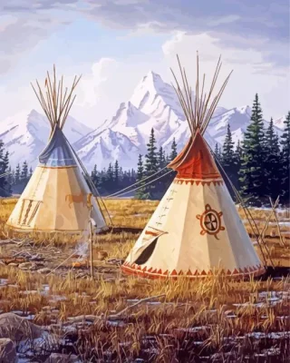 native Village paint by numbers