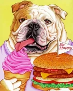 Bulldog Hamburger Paint By Numbers