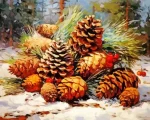 Christmas Pine Fruits Paint By Numbers