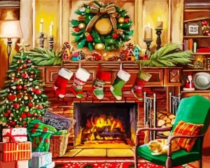 Fireside Christmas Paint By Number