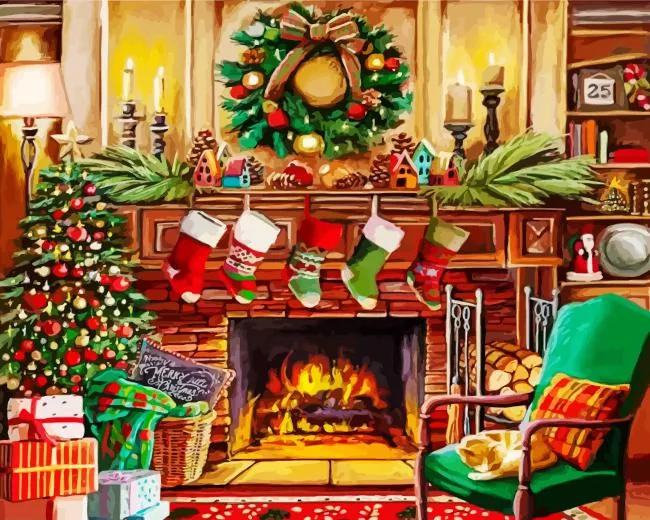 Fireside Christmas Paint By Number
