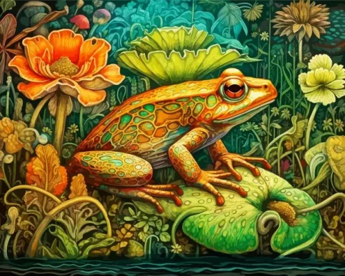 Green Tree Frog Paint By Number