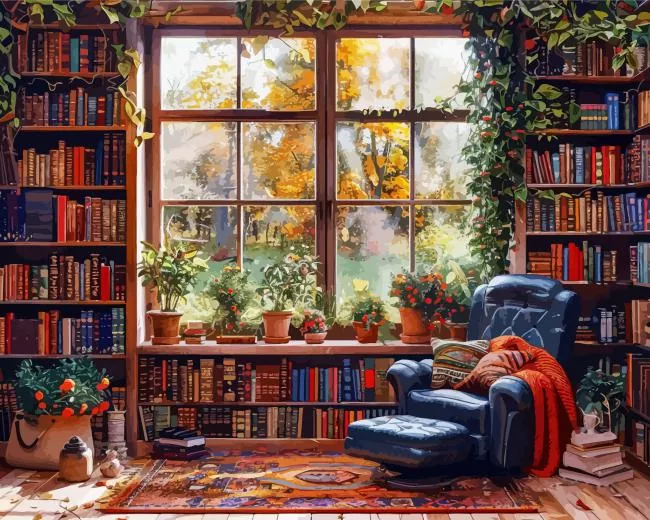 Quiet Library Corner Paint By Numbers