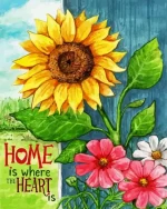Sunflower Home Heart Paint By Numbers