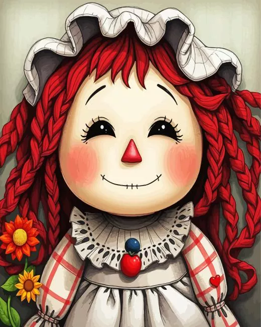 Adorable Raggedy Ann Doll Paint By Numbers
