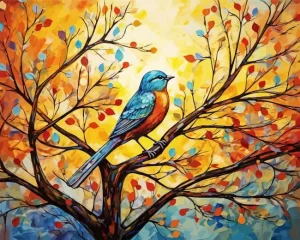 Blue Bird Paint By Numbers