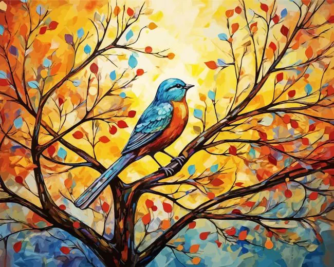 Blue Bird Paint By Numbers