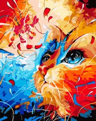 Abstract Cat Paint By Numbers
