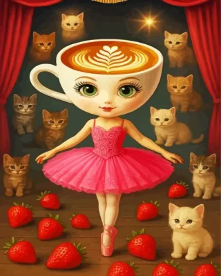 Ballerina Cappuccina And Cats Paint By Numbers