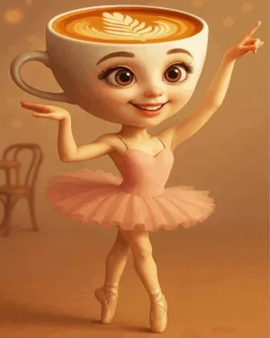 Cute Ballerina Capuchina Paint By Number