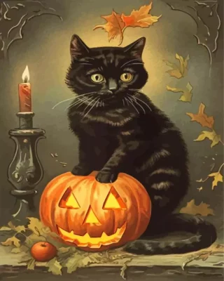 Halloween Cat Paint By Numbers