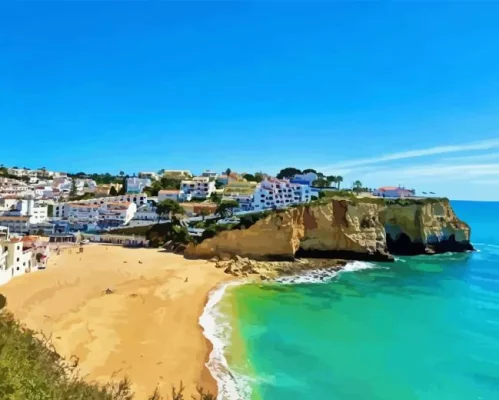 Carvoeiro Portugal Beach Paint By Numbers
