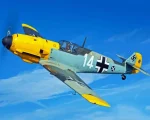 Yellow Messerschmitt Bf 109 Paint By Numbers