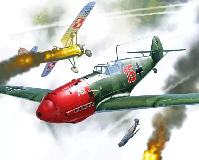 World War II Messerschmitt Bf 109 Paint By Numbers