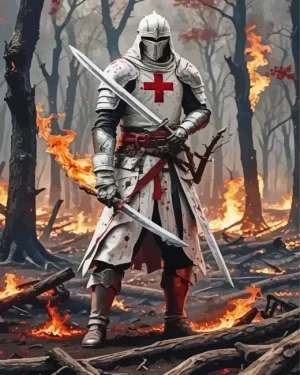 Cool Knight Templar Art Paint By Numbers