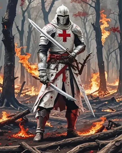 Cool Knight Templar Art Paint By Numbers