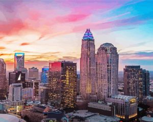 Sunset At Charlotte NC Paint By Numbers